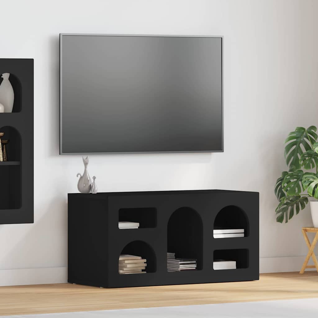 TV Cabinet Black 80 x 35 x 40 cm Engineered Wood
