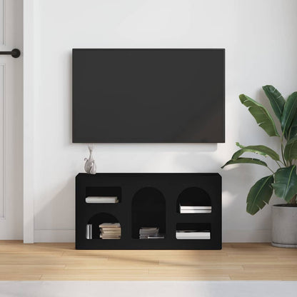 TV Cabinet Black 80 x 35 x 40 cm Engineered Wood
