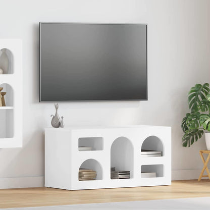 TV Cabinet ELST 80 x 35 x 40 cm High Gloss White
