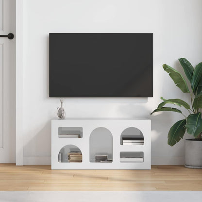 TV Cabinet ELST 80 x 35 x 40 cm High Gloss White