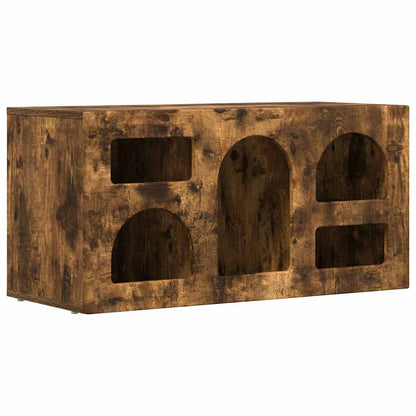 TV Cabinet ELST 80 x 35 x 40 cm Smoked Oak Engineered Wood