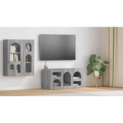 TV Cabinet ELST 80 x 35 x 40 cm Grey Sonoma Engineered Wood