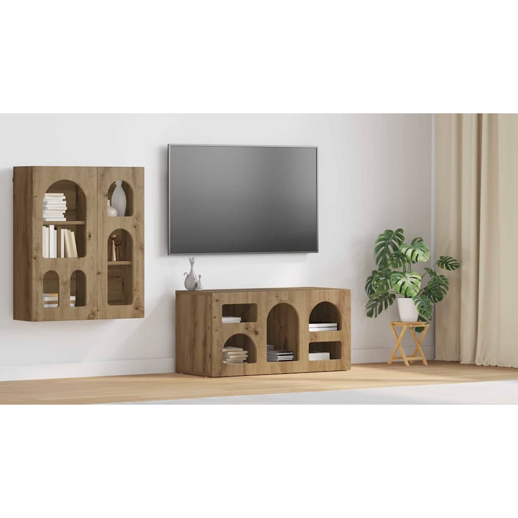 TV Cabinet ELST 80 x 35 x 40 cm Artisan Oak Engineered Wood
