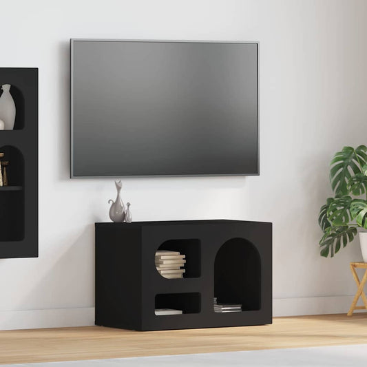 TV Cabinet ELST 60 x 35 x 40 cm Black Engineered Wood