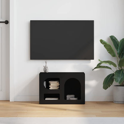 TV Cabinet ELST 60 x 35 x 40 cm Black Engineered Wood