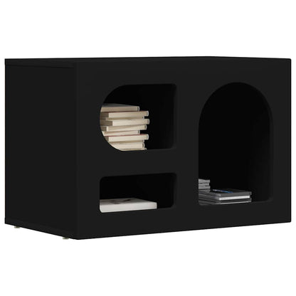 TV Cabinet ELST 60 x 35 x 40 cm Black Engineered Wood