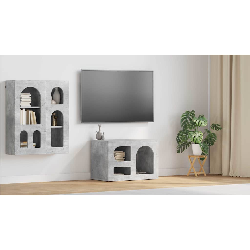 TV Cabinet ELST 60 x 35 x 40 cm Concrete Grey Engineered Wood