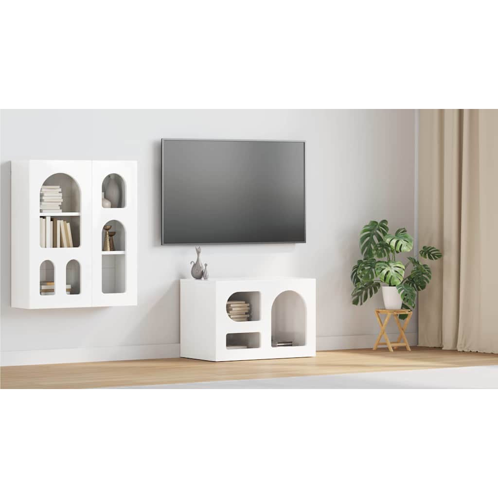 TV Cabinet ELST 60 x 35 x 40 cm High Gloss White