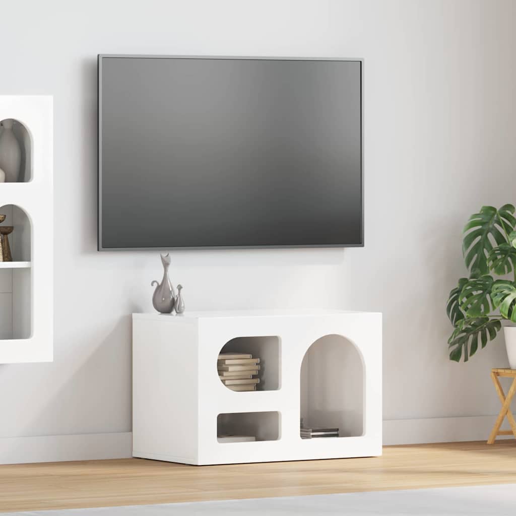 TV Cabinet High Gloss White 60 x 35 x 40 cm Engineered Wood