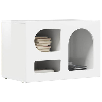 TV Cabinet High Gloss White 60 x 35 x 40 cm Engineered Wood