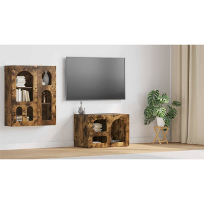 TV Cabinet Smoked Oak 60 x 35 x 40 cm Engineered Wood