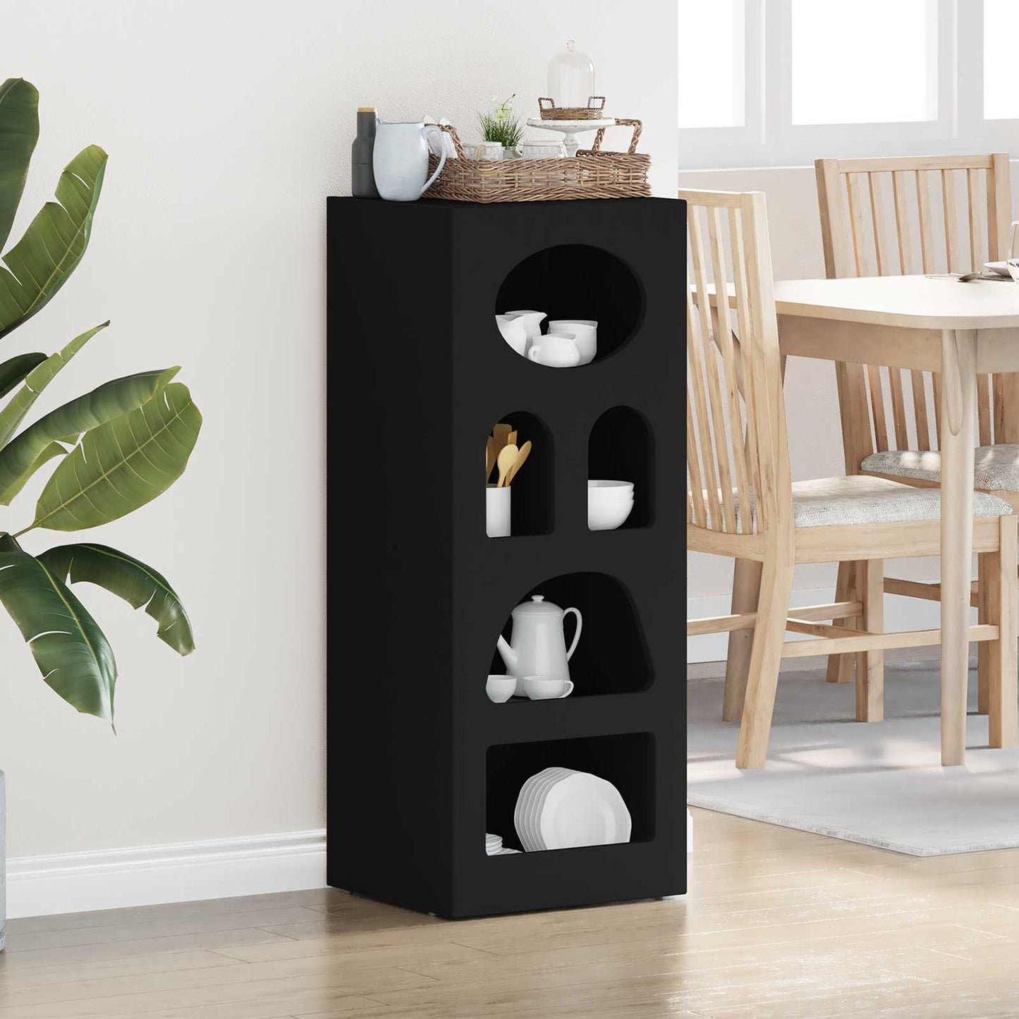 Sideboard Black 40 x 35 x 100.5 cm Engineered Wood