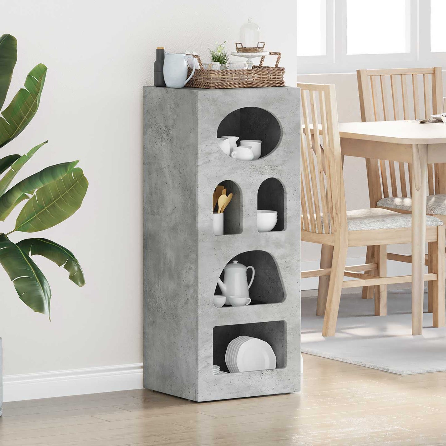 Sideboard Concrete Grey 40 x 35 x 100.5 cm Engineered Wood