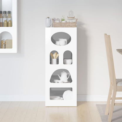 Sideboard High Gloss White 40 x 35 x 100.5 cm Engineered Wood