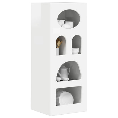 Sideboard High Gloss White 40 x 35 x 100.5 cm Engineered Wood