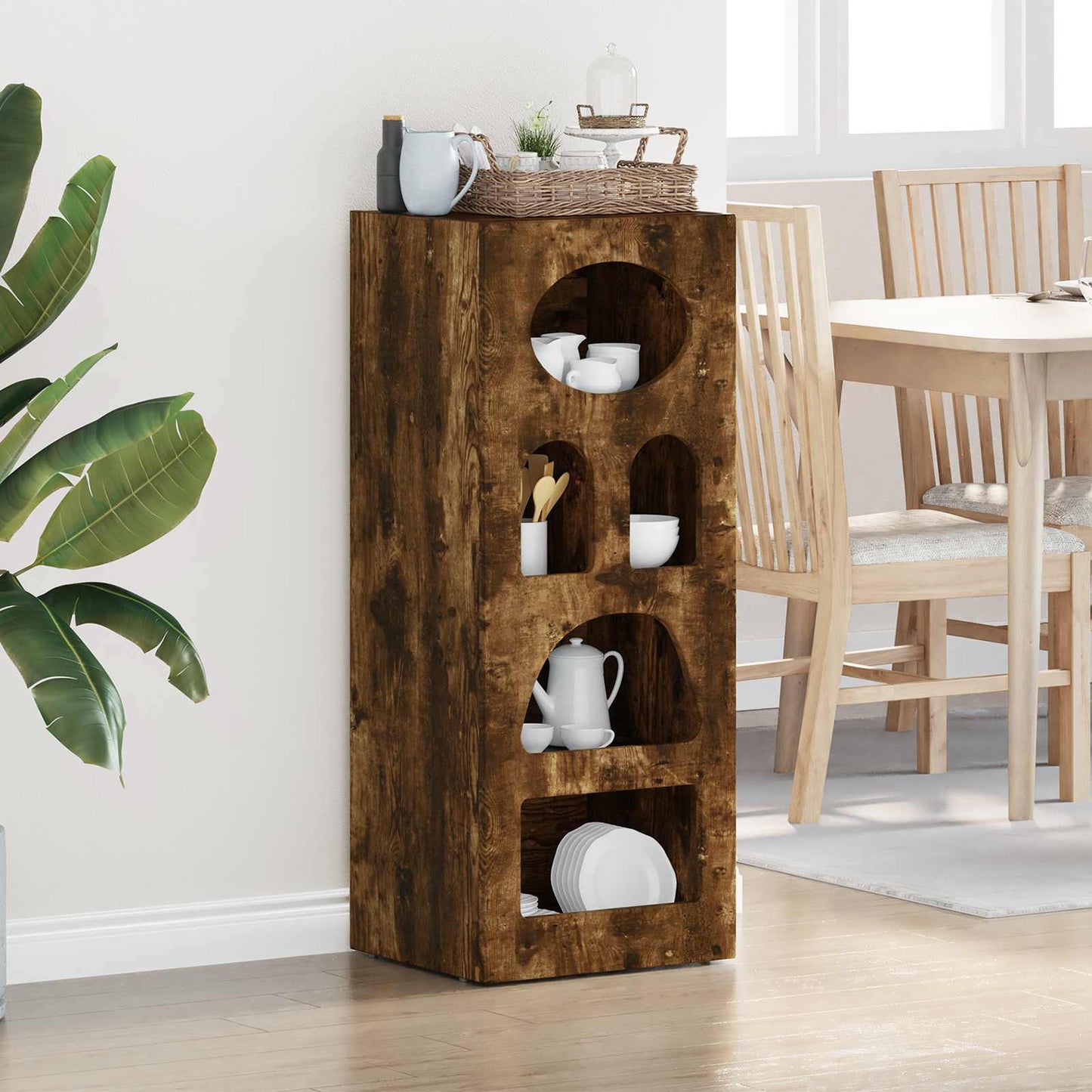 Sideboard Smoked Oak 40 x 35 x 100.5 cm Engineered Wood