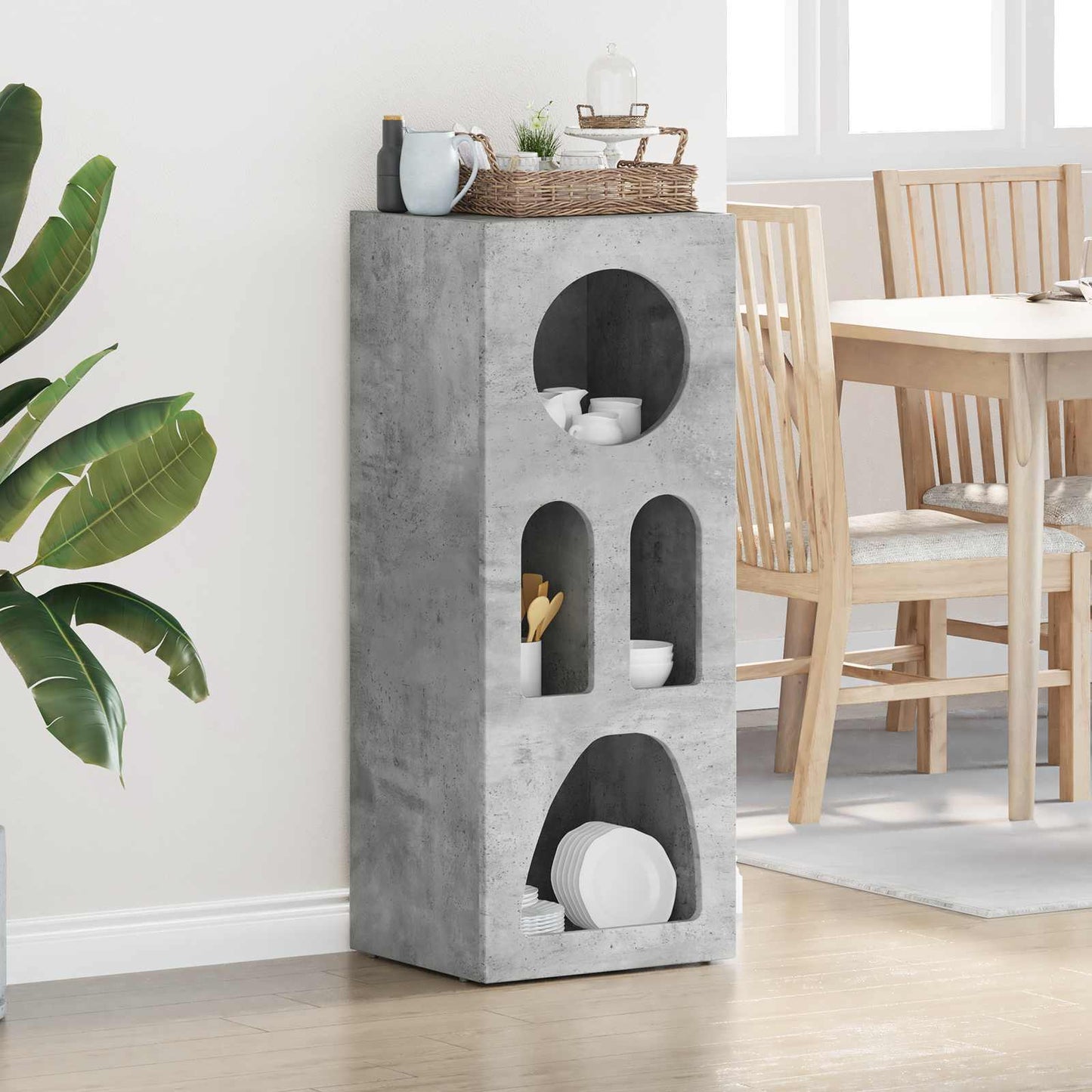 Sideboard Concrete Grey 40 x 35 x 100.5 cm Engineered Wood