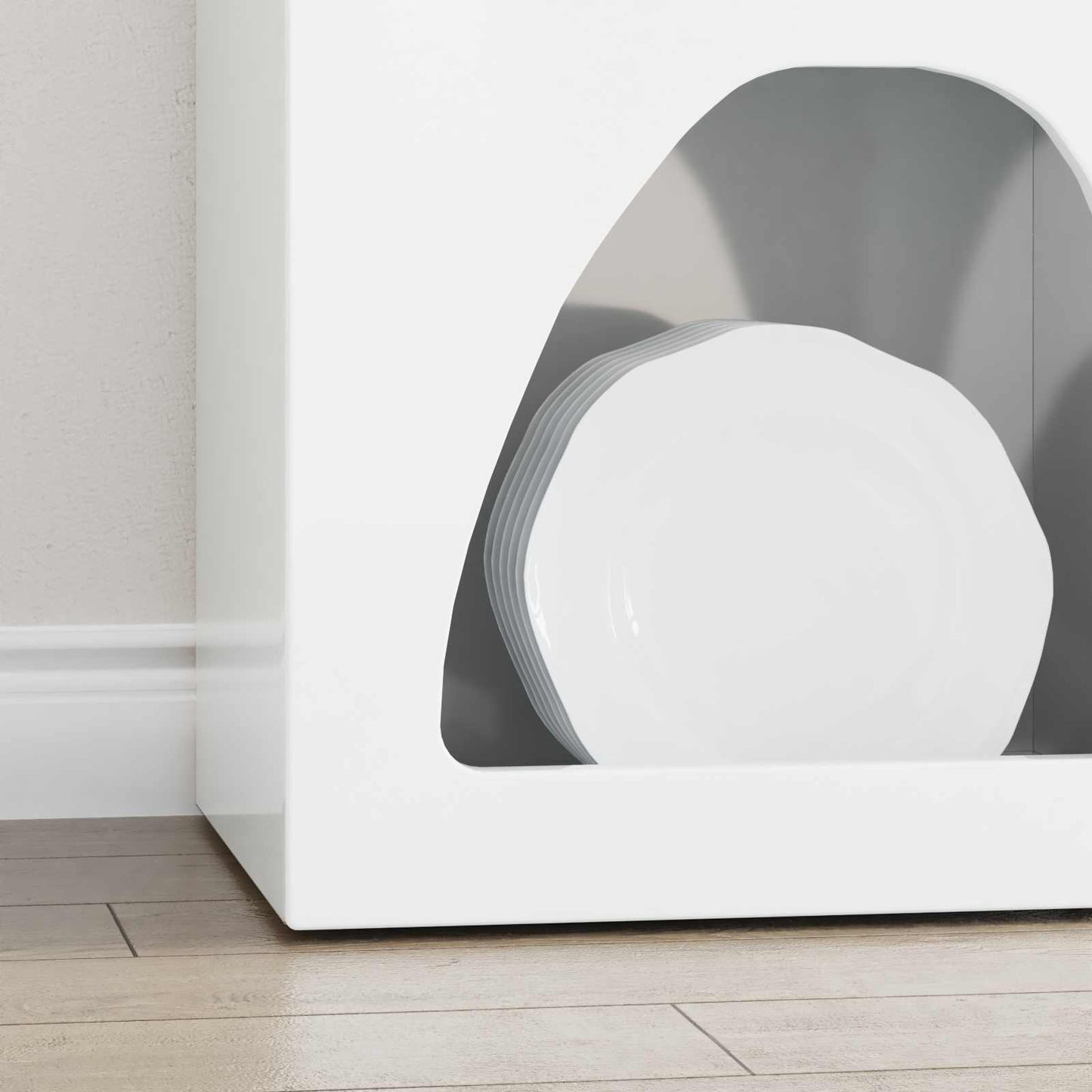 Sideboard High Gloss White 40 x 35 x 100.5 cm Engineered Wood