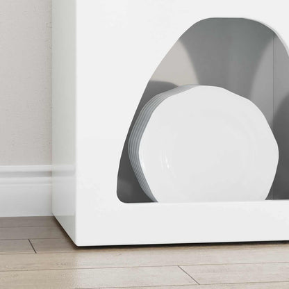 Sideboard High Gloss White 40 x 35 x 100.5 cm Engineered Wood