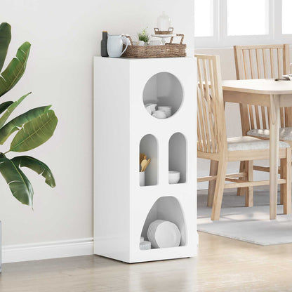 Sideboard High Gloss White 40 x 35 x 100.5 cm Engineered Wood