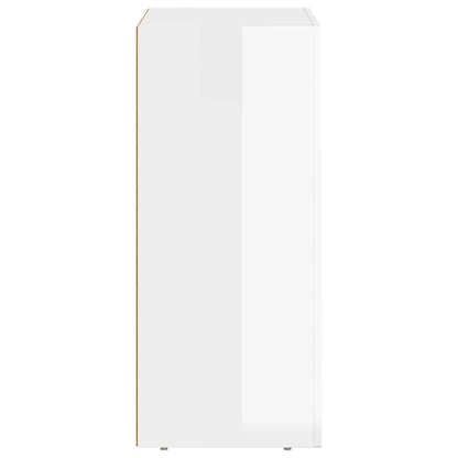 Sideboard High Gloss White 59 x 35 x 80.5 cm Engineered Wood