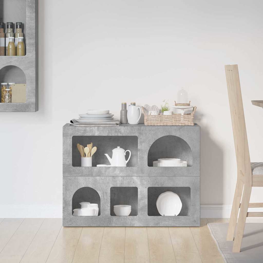 Sideboard Concrete Grey 80.5 x 35 x 59 cm Engineered Wood