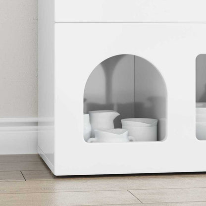 Sideboard High Gloss White 80.5 x 35 x 59 cm Engineered Wood