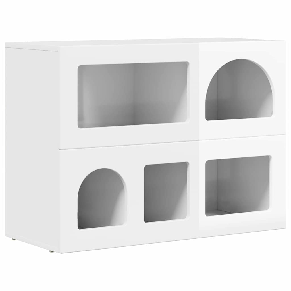 Sideboard High Gloss White 80.5 x 35 x 59 cm Engineered Wood