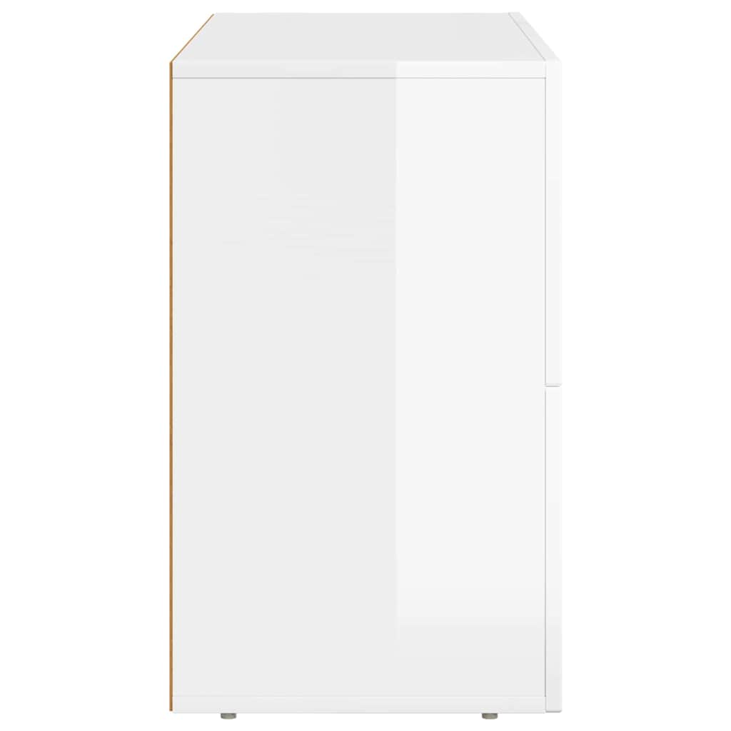 Sideboard High Gloss White 80.5 x 35 x 59 cm Engineered Wood