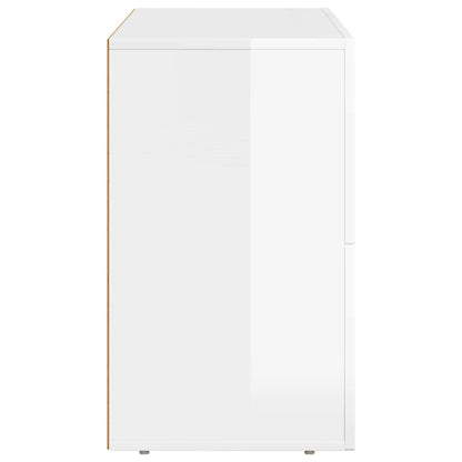 Sideboard High Gloss White 80.5 x 35 x 59 cm Engineered Wood