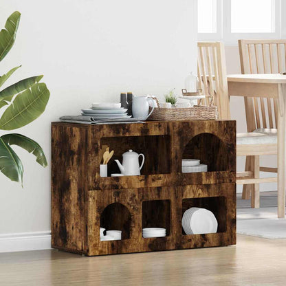 Sideboard Smoked Oak 80.5 x 35 x 59 cm Engineered Wood