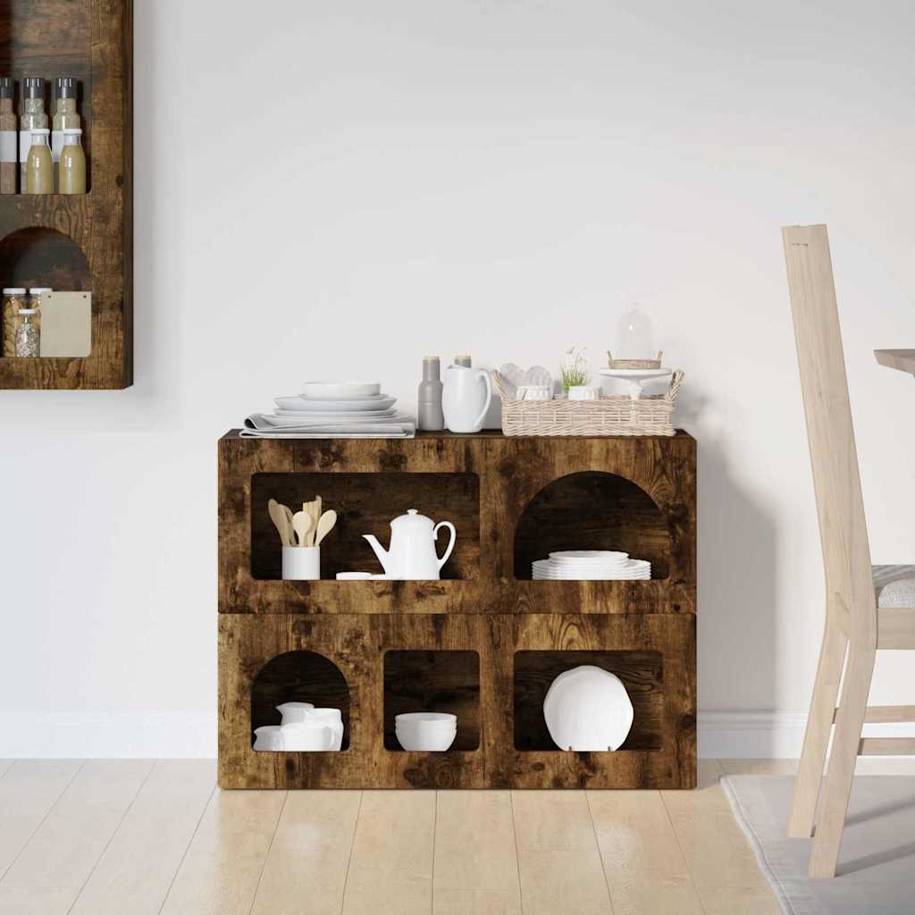 Sideboard Smoked Oak 80.5 x 35 x 59 cm Engineered Wood
