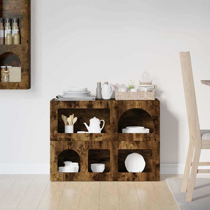 Sideboard Smoked Oak 80.5 x 35 x 59 cm Engineered Wood