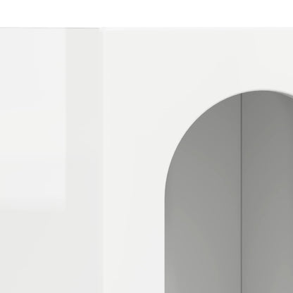 Sideboard High Gloss White 59 x 35 x 100.5 cm Engineered Wood