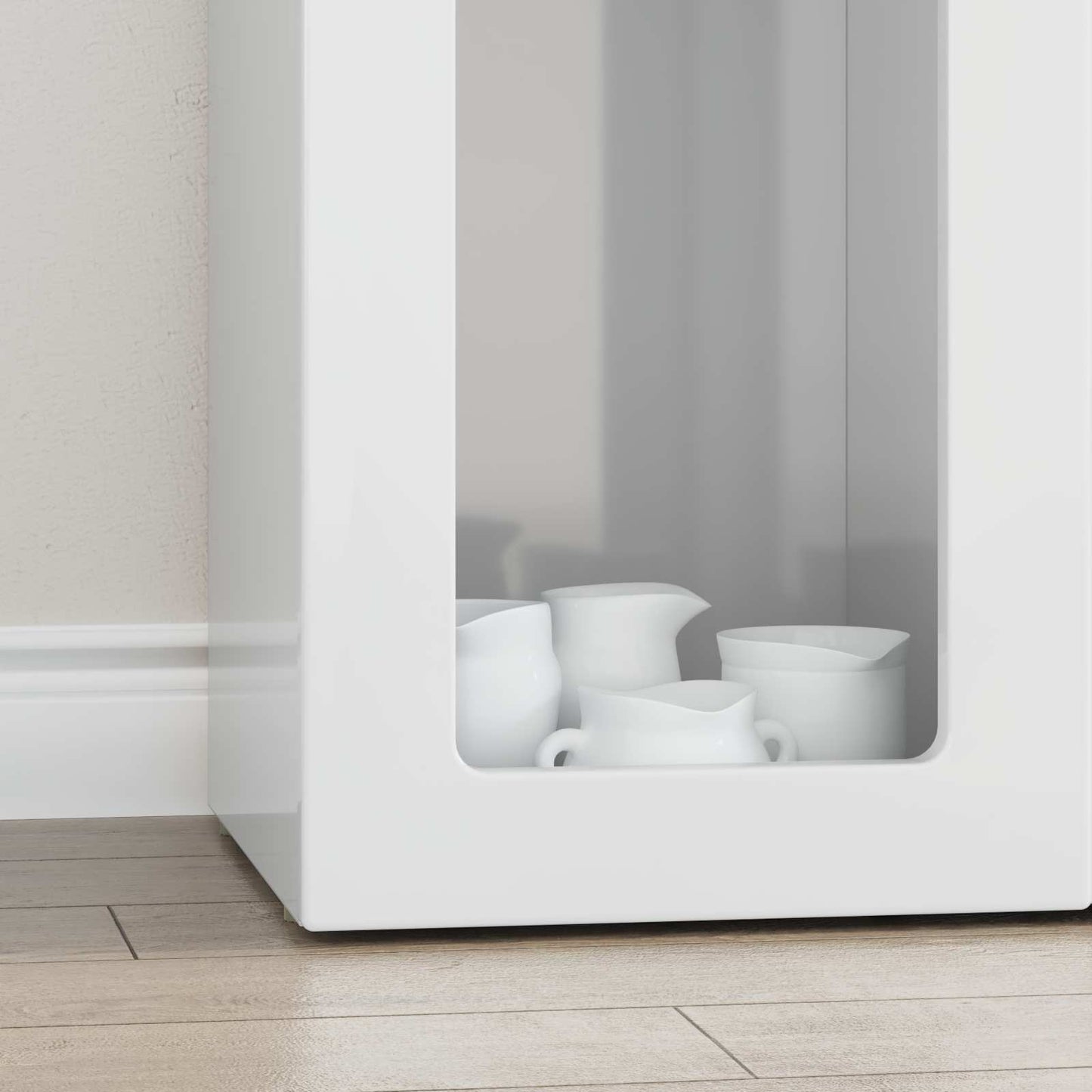 Sideboard High Gloss White 59 x 35 x 100.5 cm Engineered Wood