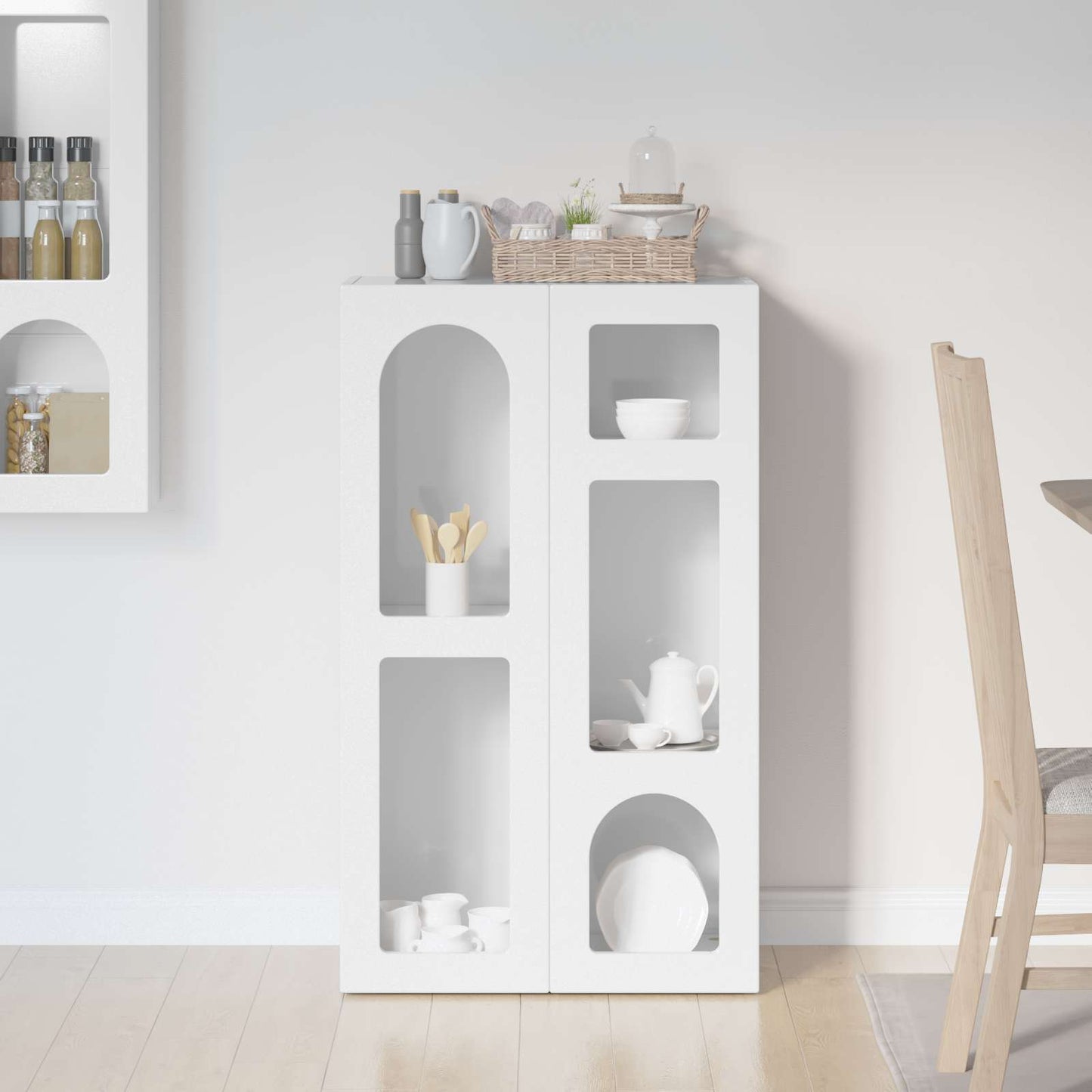 Sideboard High Gloss White 59 x 35 x 100.5 cm Engineered Wood