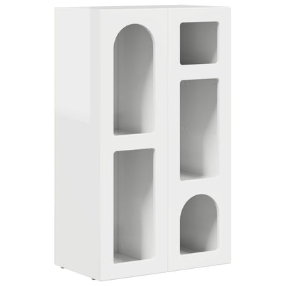 Sideboard High Gloss White 59 x 35 x 100.5 cm Engineered Wood