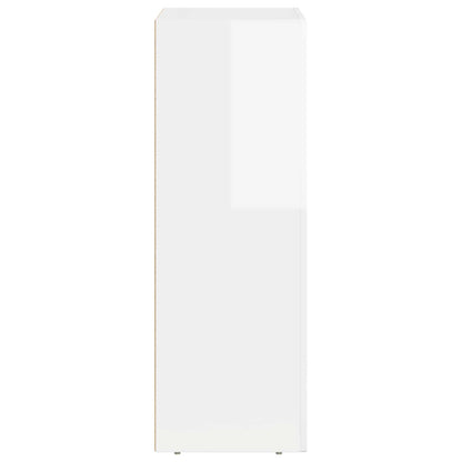 Sideboard High Gloss White 59 x 35 x 100.5 cm Engineered Wood