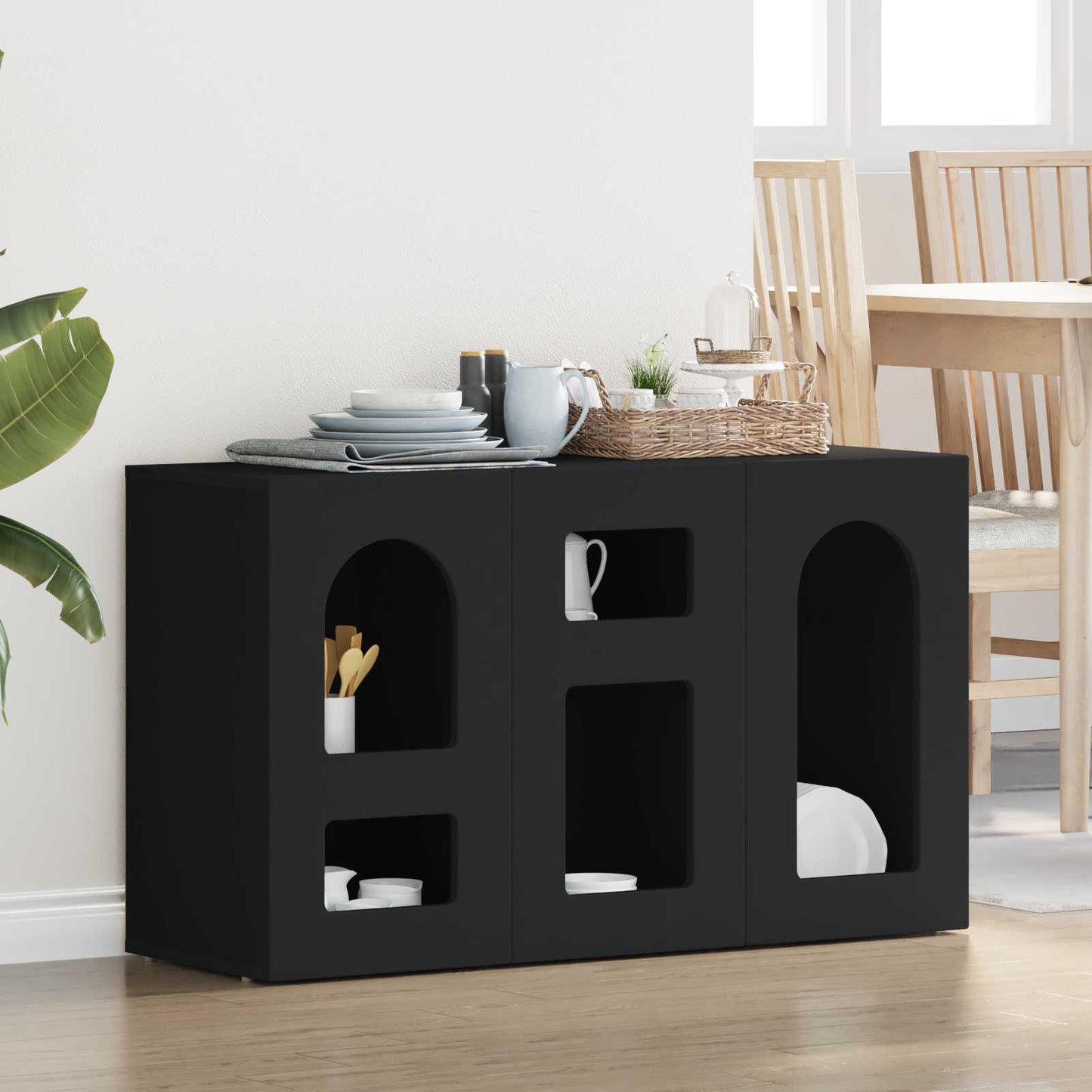 Sideboard Black 100 x 35 x 59 cm Engineered Wood