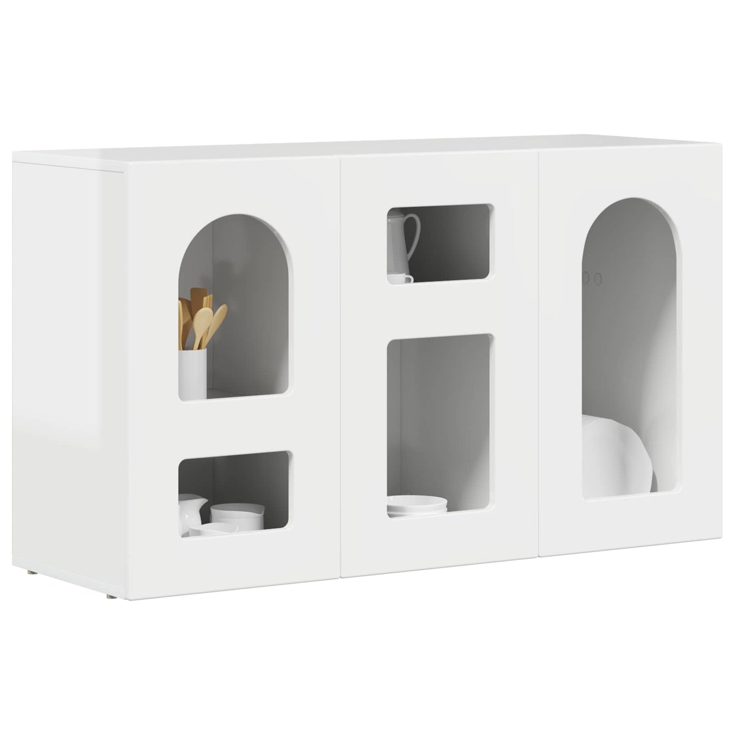 Sideboard High Gloss White 100 x 35 x 59 cm Engineered Wood