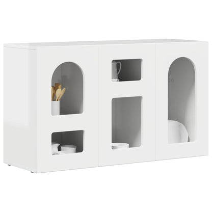 Sideboard High Gloss White 100 x 35 x 59 cm Engineered Wood