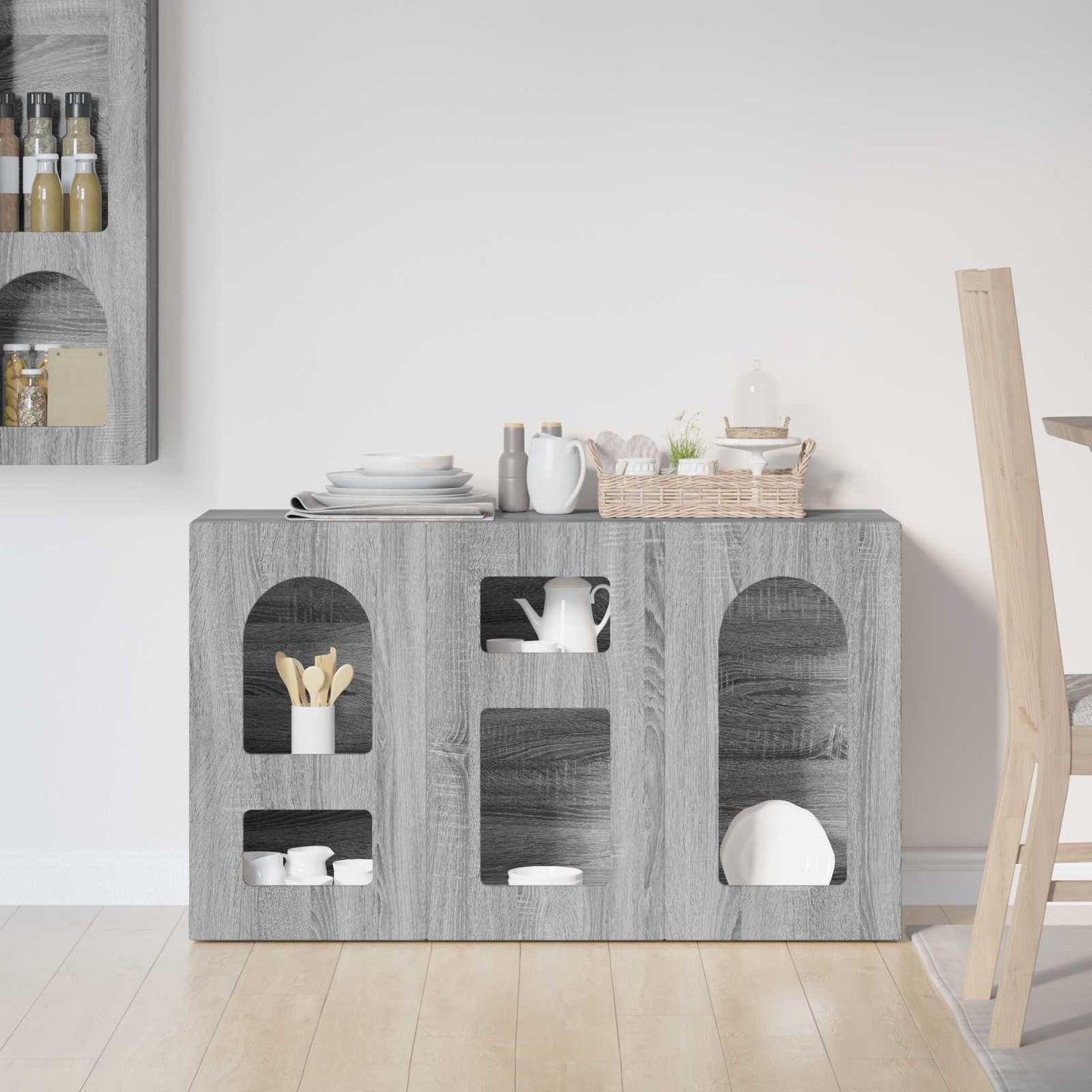Sideboard Grey Sonoma 100 x 35 x 59 cm Engineered Wood