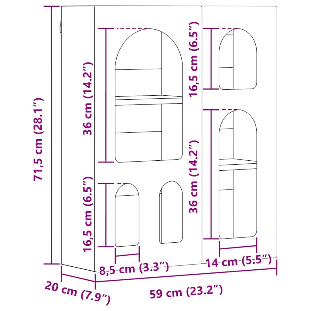 Hanging Cabinet White 59 x 20 x 71.5 cm Engineered Wood