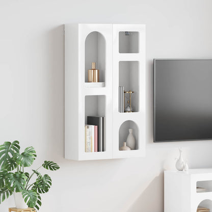 Hanging Cabinet with Shelf High Gloss White 59 x 20 x 100 cm