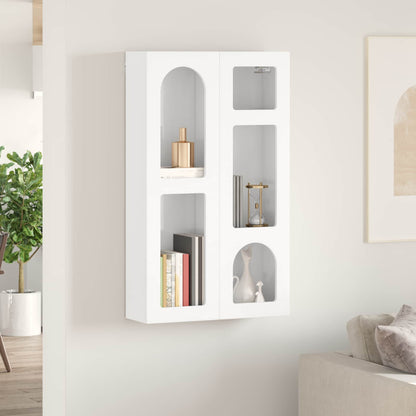 Hanging Cabinet with Shelf High Gloss White 59 x 20 x 100 cm