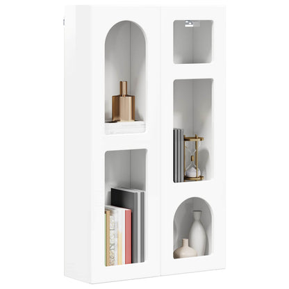 Hanging Cabinet with Shelf High Gloss White 59 x 20 x 100 cm