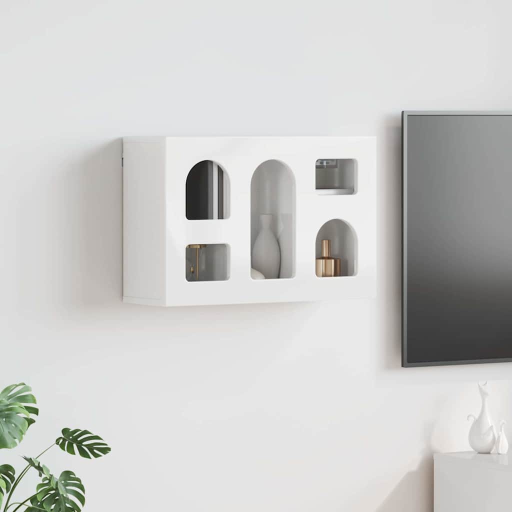 Hanging Cabinet with Shelf High Gloss White 60 x 20 x 40 cm