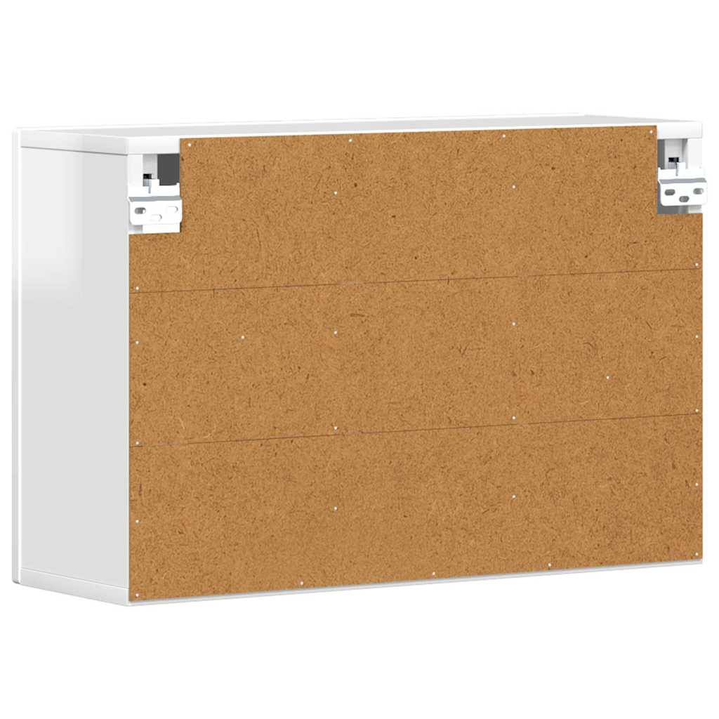 Hanging Cabinet with Shelf High Gloss White 60 x 20 x 40 cm