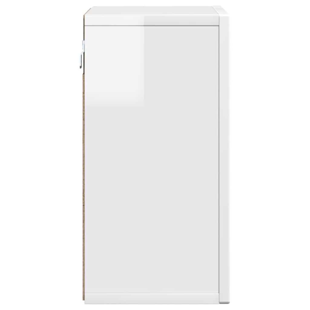 Hanging Cabinet with Shelf High Gloss White 60 x 20 x 40 cm