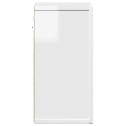 Hanging Cabinet with Shelf High Gloss White 60 x 20 x 40 cm